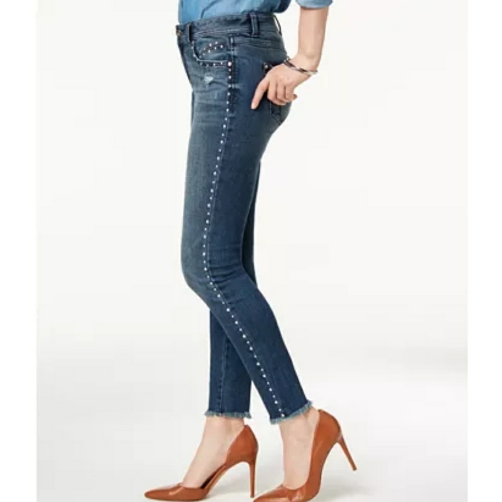 INC Starstruck silver studded curvy skinny jeans